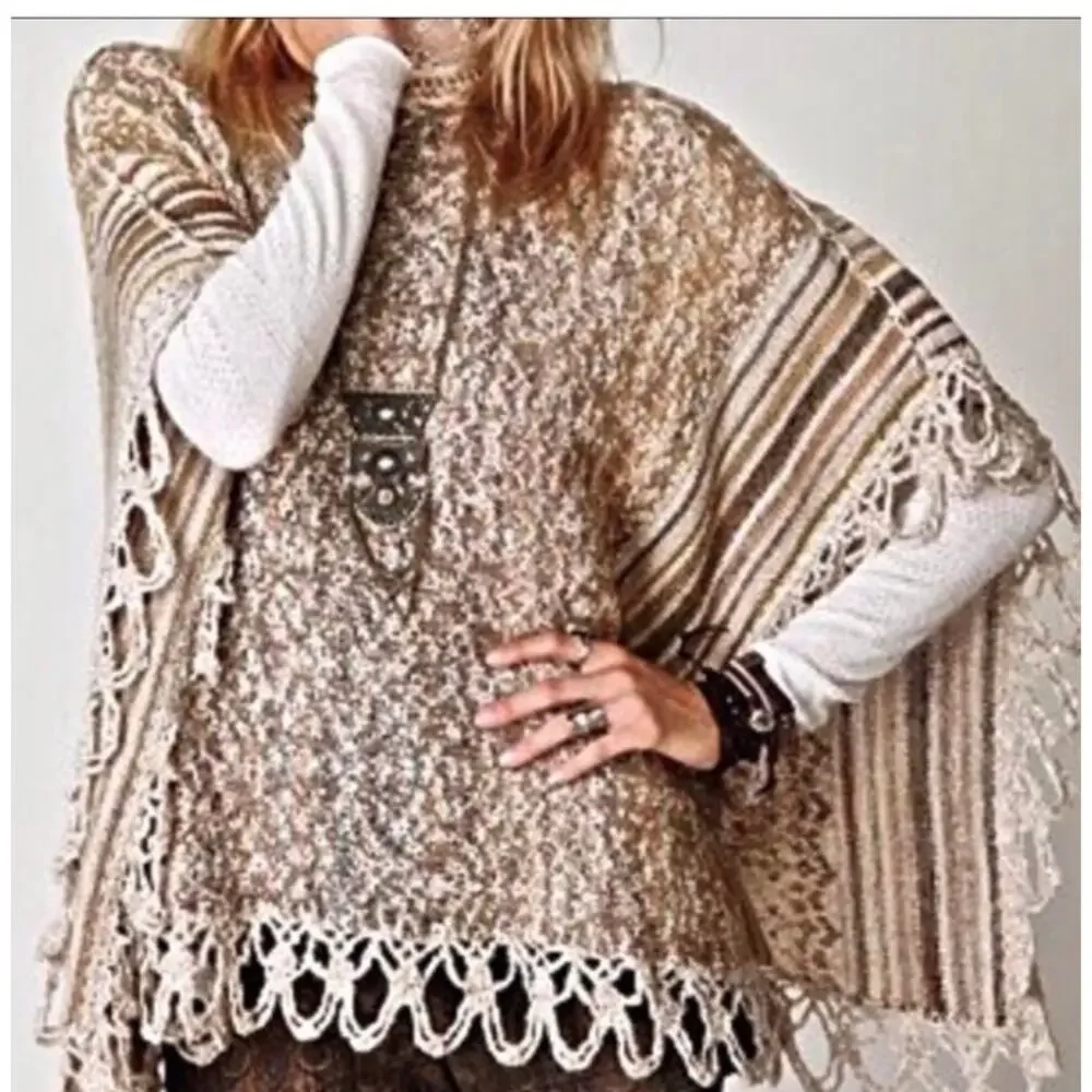 Free People Casablanca Cape Poncho Size Medium - Picture 1 of 6